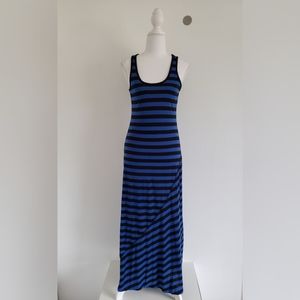 Derek Hearts long maxi blue black striped size M